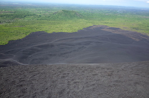 Cerro Negro Volcano near Leon in Nicaragua, a popular place for tourists to do volcano boarding