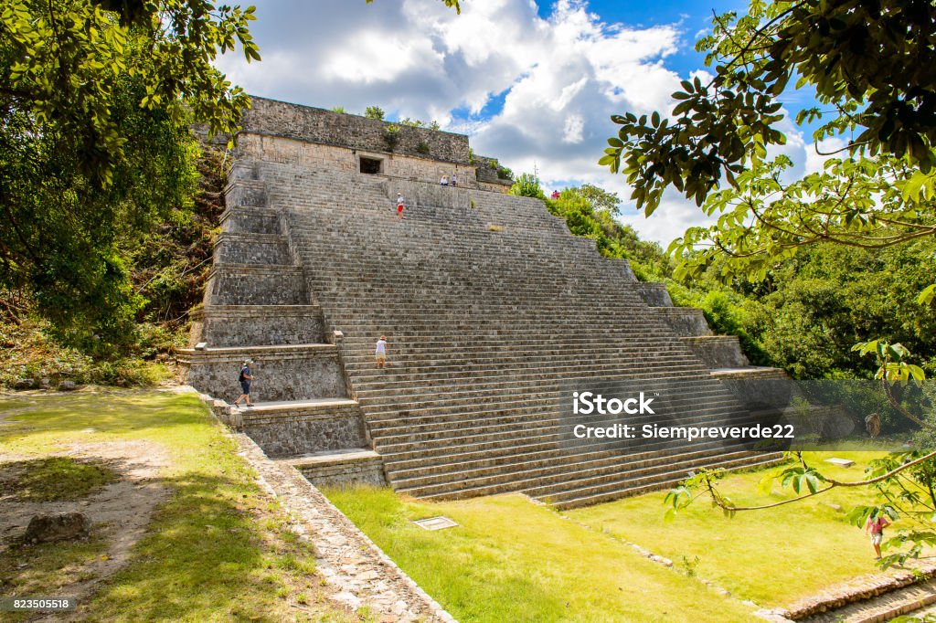 Great Pyramid, Uxmal, an ancient Maya city of the classical period. One of the most important archaeological sites of Maya culture. UNESCO World Heritage site Ancient Stock Photo