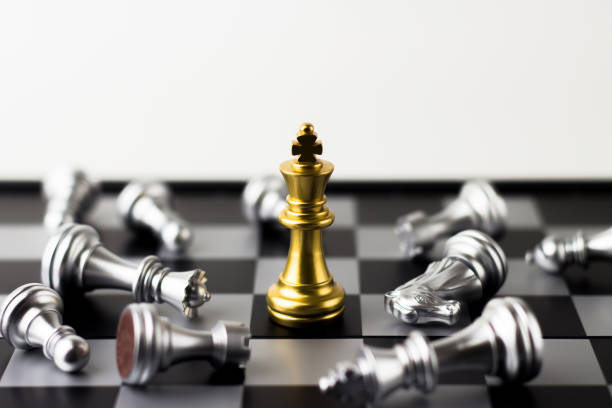 istock Beating all the rivals : Game of chess, selective focus 823507024