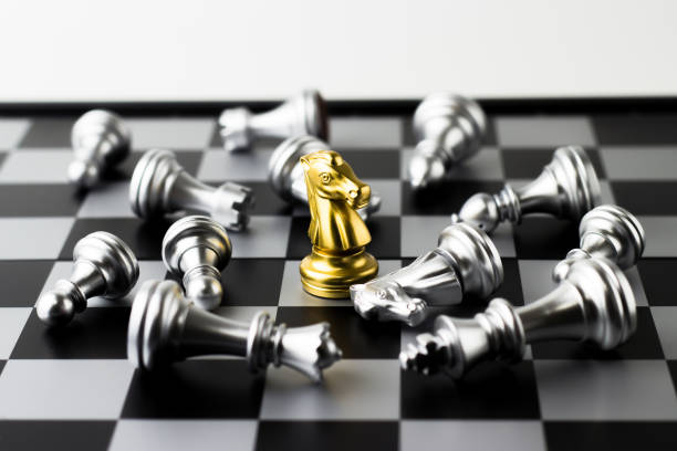 istock Beating all the rivals : Game of chess, selective focus 823507532