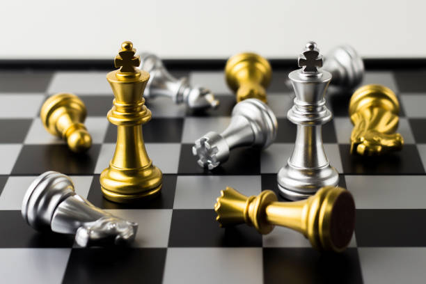 istock Beating all the rivals : Game of chess, selective focus 823510342