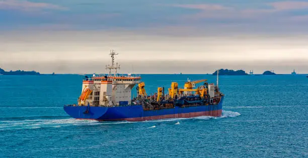 Hopper Dredger vessel in Strait of Singapore