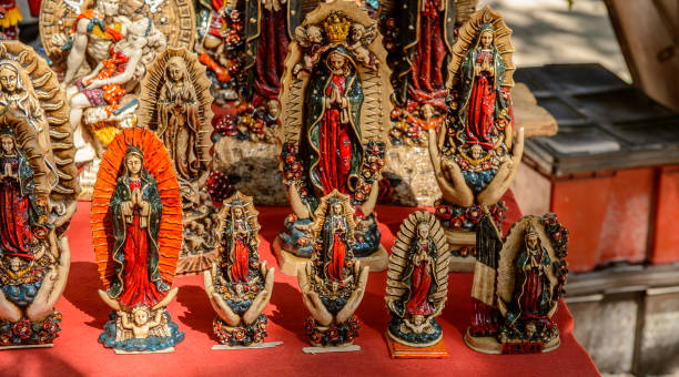 istock Masks, Authentic handcraft souvenirs of maya civilisation 823514944