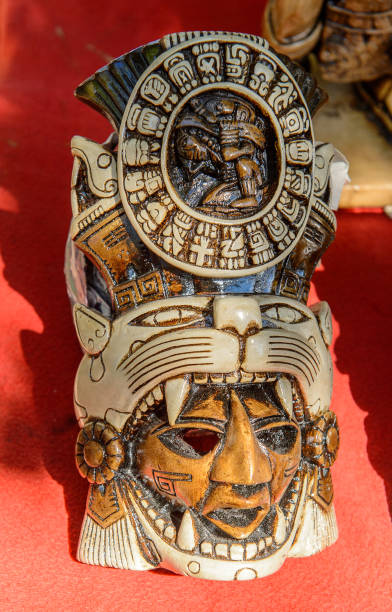 istock Masks, Authentic handcraft souvenirs of maya civilisation 823514962
