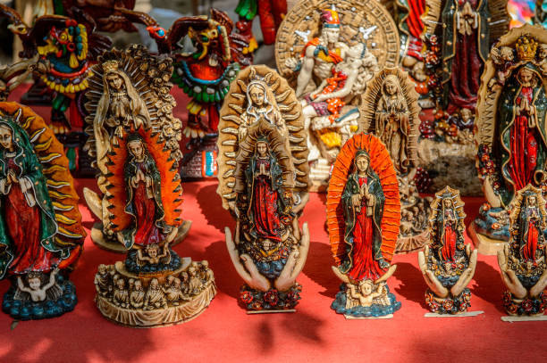 istock Masks, Authentic handcraft souvenirs of maya civilisation 823514968