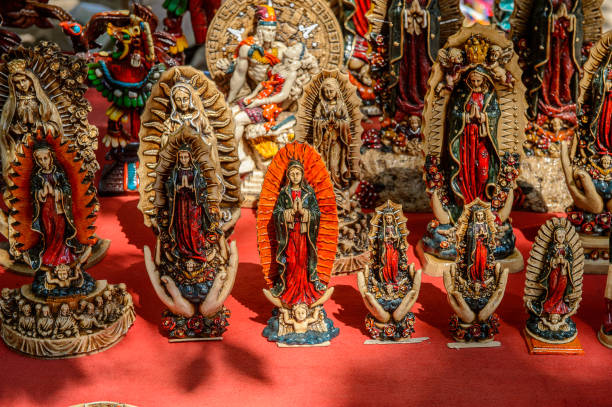istock Masks, Authentic handcraft souvenirs of maya civilisation 823514978