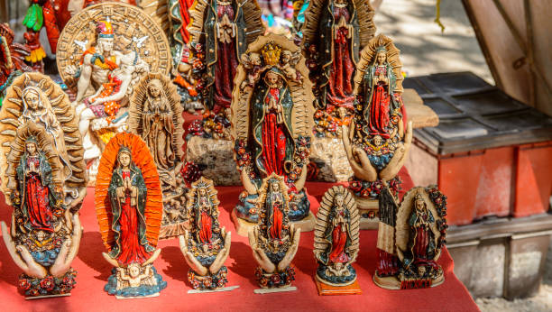 istock Masks, Authentic handcraft souvenirs of maya civilisation 823515040