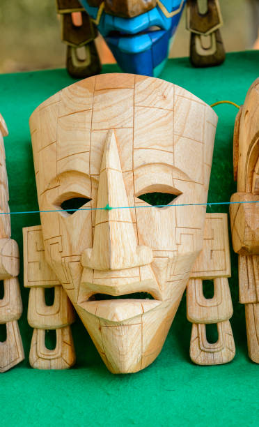 istock Mask, Authentic handcraft souvenirs of maya civilisation 823515500