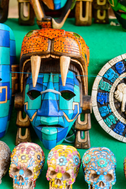 istock Mask, Authentic handcraft souvenirs of maya civilisation 823515522