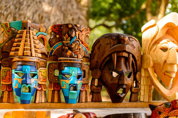istock Mask, Authentic handcraft souvenirs of maya civilisation 823515566