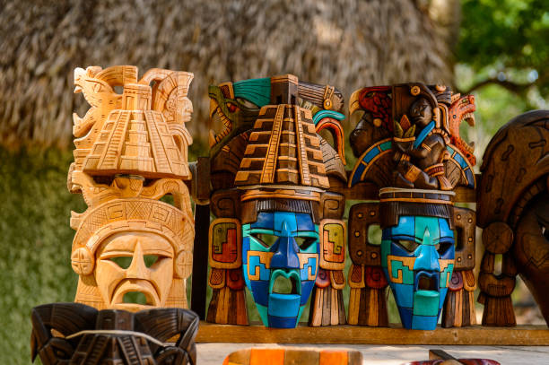 istock Mask, Authentic handcraft souvenirs of maya civilisation 823515582