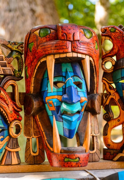 istock Mask, Authentic handcraft souvenirs of maya civilisation 823515670