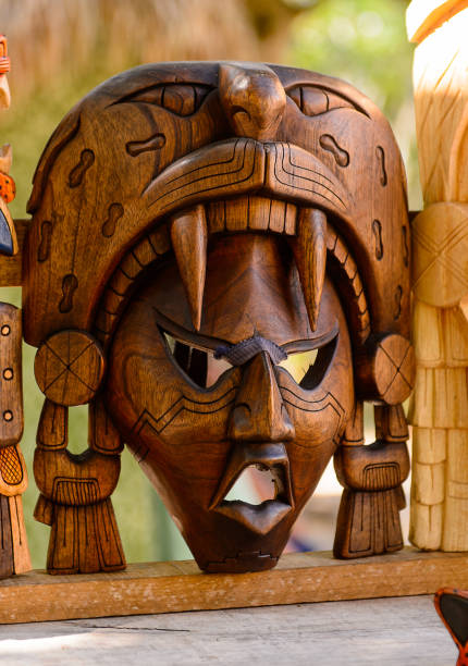 istock Mask, Authentic handcraft souvenirs of maya civilisation 823516362