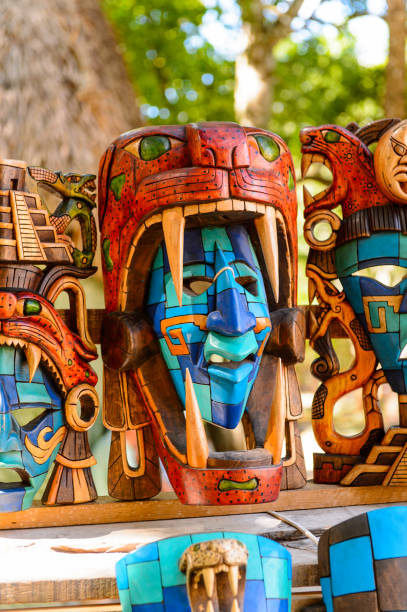 istock Mask, Authentic handcraft souvenirs of maya civilisation 823516366