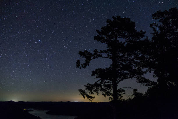 istock Shooting stars across starlit sky 823525052