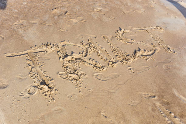 istock Trust written in the sand on a sunset beach 823527536