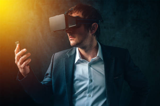 istock Virtual reality and futuristic technology in modern business 823530034