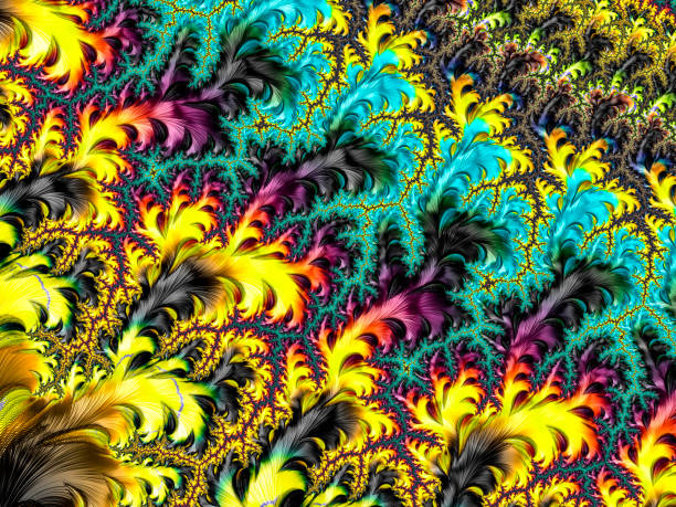 istock High resolution multi-colored abstract fractal background, which patterns remind those of flowers in a field. 823549060