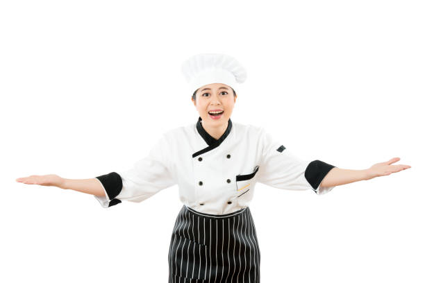 istock woman open arms  for welcome the feast 823553376