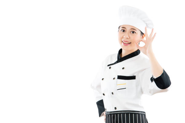 istock Chef baker or cook showing ok hand sign 823553398