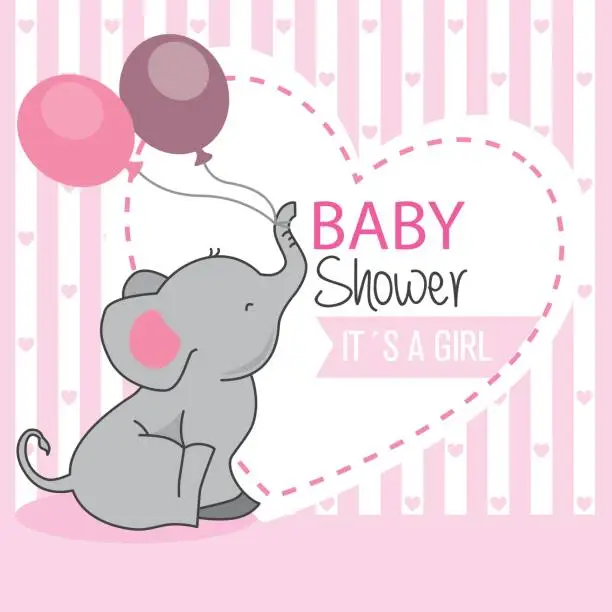 Vector illustration of baby shower girl