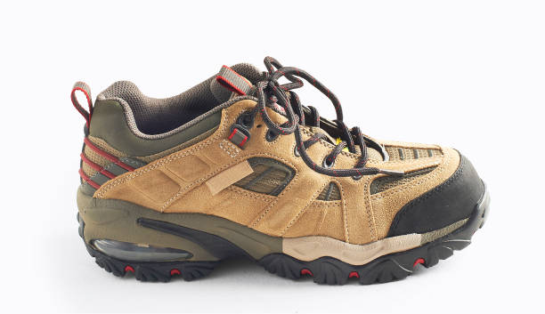 istock Brown brown construction ssafety shoes 823581976