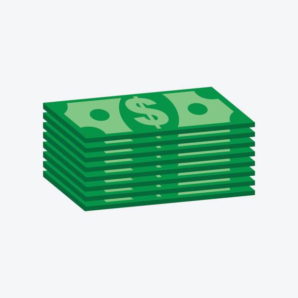 ilustrações, clipart, desenhos animados e ícones de pilhas de dinheiro dólar. ilustração vetorial no design de plano de fundo branco - empilhar