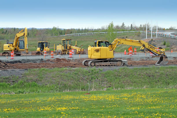 An excavator at work on a jobsite.