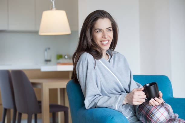 istock Morning scene,woman smiling 823600332