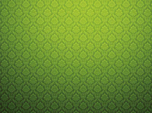 Photo of Green damask pattern background