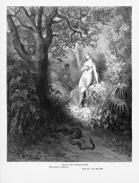 istock Back to the thicket slunk the guilty serpent Victorian Engraving, 1885 823603176