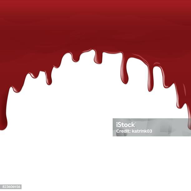 Stream Of Red Blood Stock Illustration - Download Image Now - Blood, Spilling, Spray