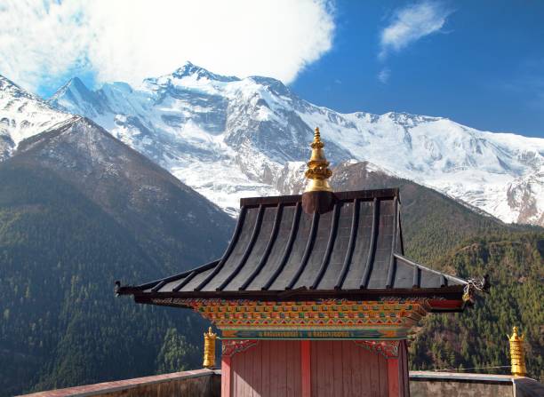 istock Upper Pisang, view of gompa and Annapurna 2 II 823606654