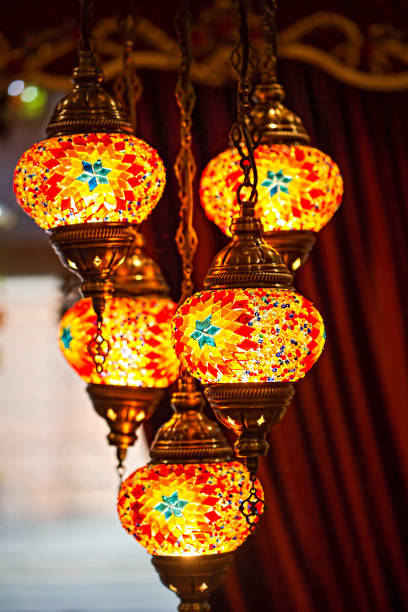 istock Colourful Asian mosaic lamps 823607410