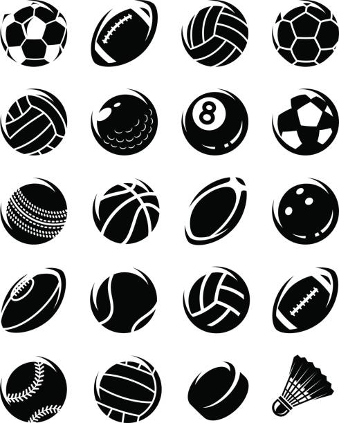 Sport balls set. Vector Sport balls set. Collection sport balls set, edit size and color, vector pics for football graphics stock illustrations