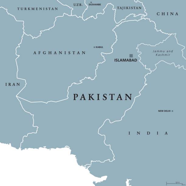파키스탄의 정치 지도 - kashmiri stock illustrations