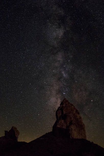 istock Desert rock formation at night with the milky way 823619792