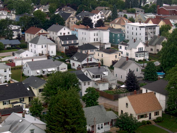 Aerial view of a west side neighborhood in Manchester, New Hampshire
