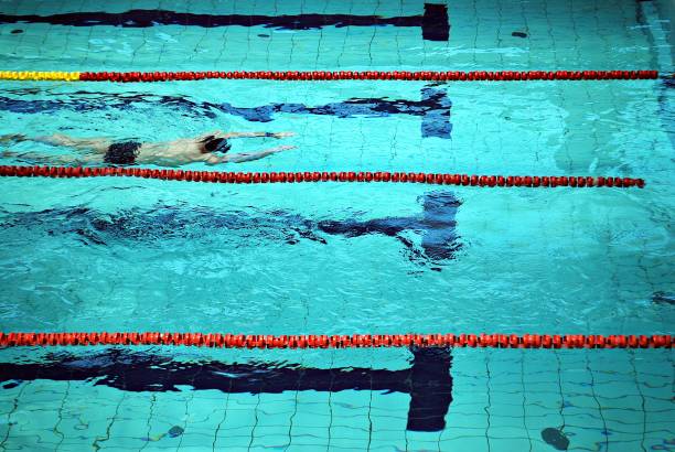 istock swimming in the swimming pool 823623088
