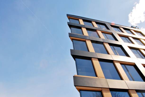 istock Modern building.Modern office building with facade of glass 823623446