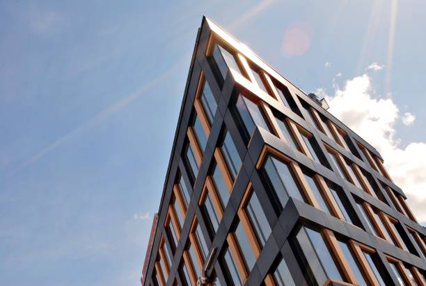 istock Modern building.Modern office building with facade of glass 823623558
