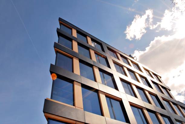 istock Modern building.Modern office building with facade of glass 823623694