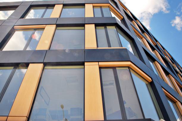 istock Modern building.Modern office building with facade of glass 823623844