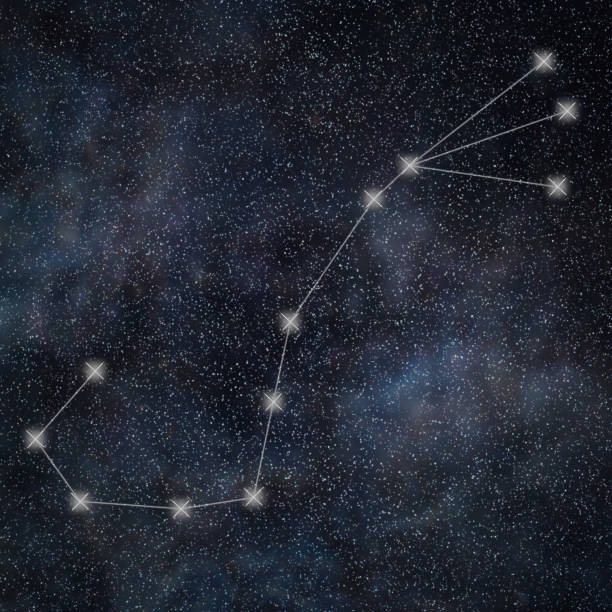 istock Scorpio Constellation. Zodiac Sign Scorpio constellation lines Galaxy background 823627194