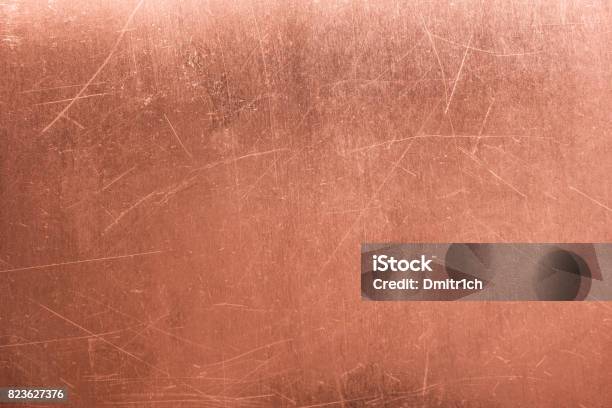Old Metal Plate Brushed Texture Copper Bronze Background Stock Photo - Download Image Now