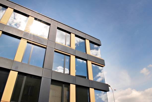 istock Modern building.Modern office building with facade of glass 823628008