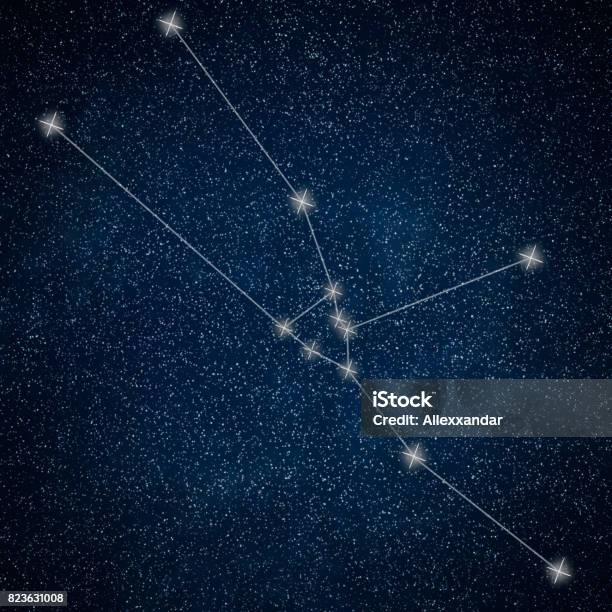 Constelación De Tauro Constelación De Tauro Signo Zodiaco Líneas De Fondo De La Galaxia Foto de stock y más banco de imágenes de Astrología