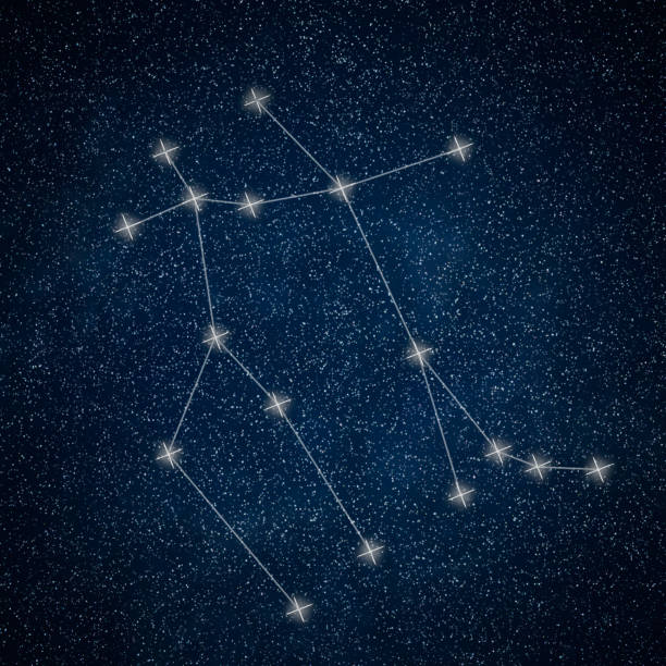 Gemini Constellation. Zodiac Sign Gemini constellation lines  Galaxy background Zodiac Sign