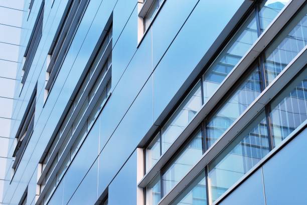 istock Modern building.Modern office building with facade of glass 823640410