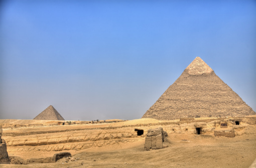 Khafre (Chefren) Pyramid. The Second Largest at Giza Pyramid Complex in Egypt.